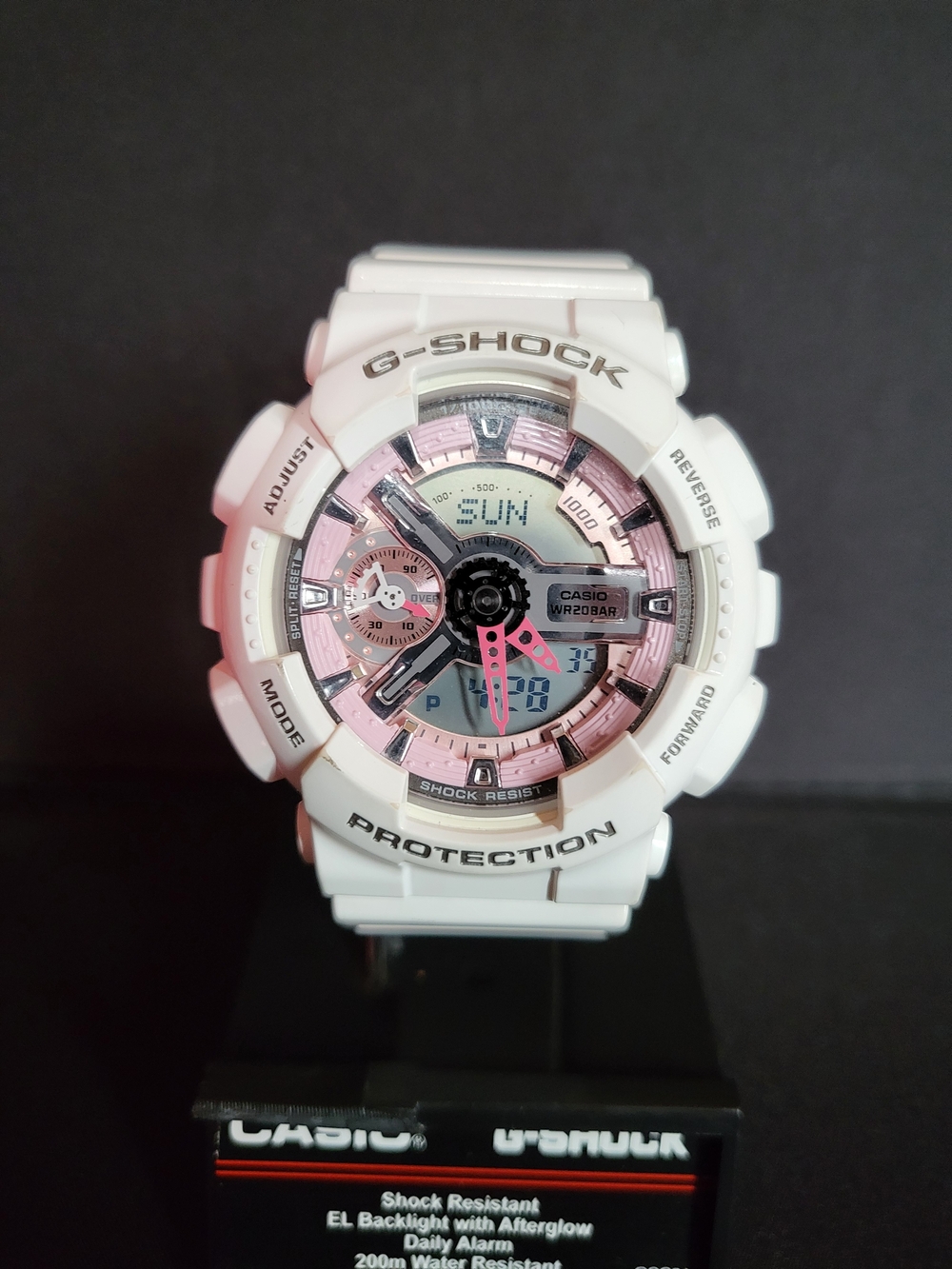 Casio G-Shock GMA-S110MP White & Pink Analog Digital Watch